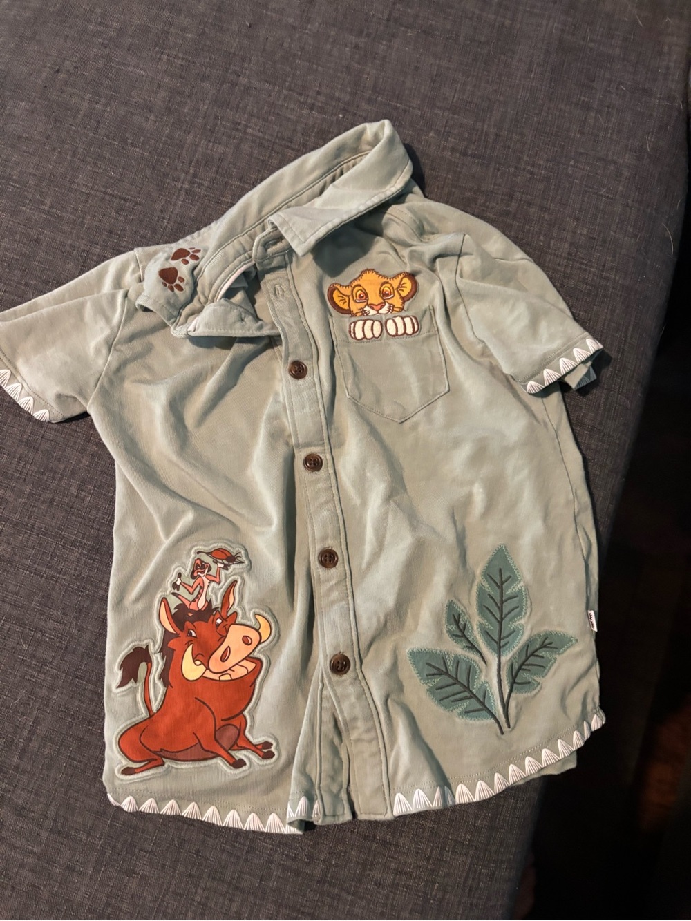 Little Sleepies Lion King play button up 3T
